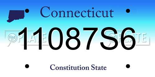 11087S6 Connecticut License Plate