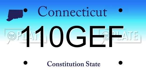 110GEF Connecticut License Plate
