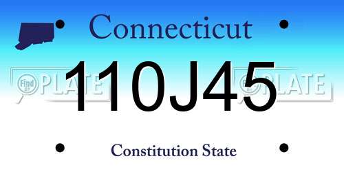 110J45 Connecticut License Plate