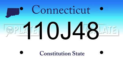 110J48 Connecticut License Plate