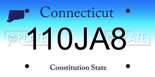110JA8 Connecticut License Plate