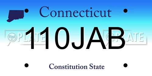 110JAB Connecticut License Plate