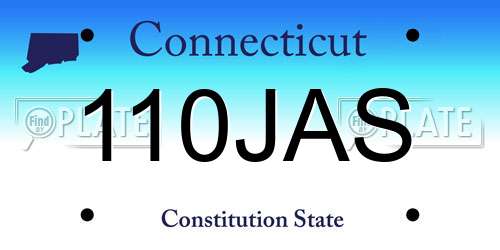 110JAS Connecticut License Plate