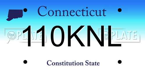 110KNL Connecticut License Plate
