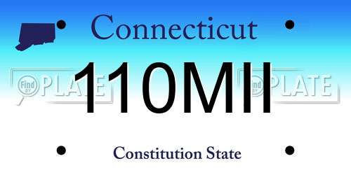 110MII Connecticut License Plate