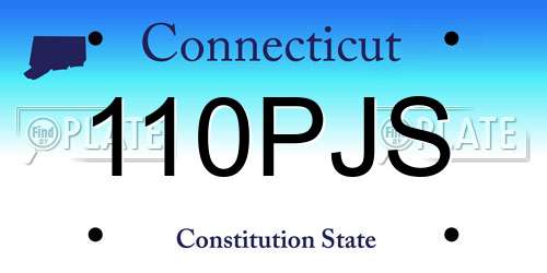 110PJS Connecticut License Plate