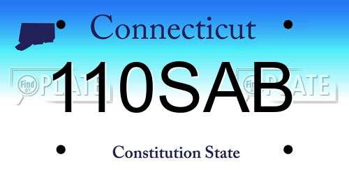 110SAB Connecticut License Plate