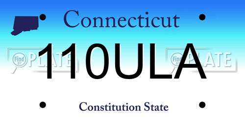 110ULA Connecticut License Plate