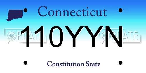 110YYN Connecticut License Plate