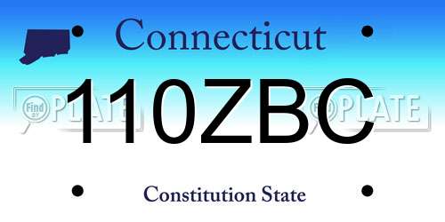 110ZBC Connecticut License Plate