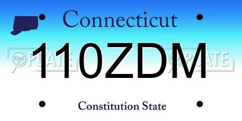 110ZDM Connecticut License Plate