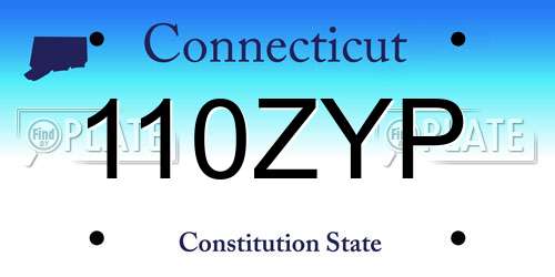 110ZYP Connecticut License Plate