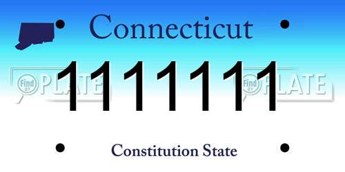 1111111 Connecticut License Plate