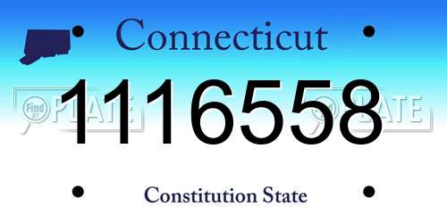 1116558 Connecticut License Plate