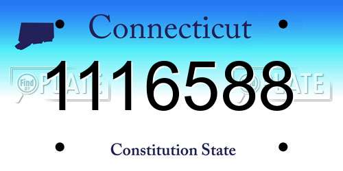1116588 Connecticut License Plate