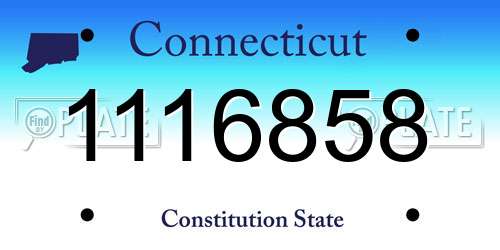 1116858 Connecticut License Plate