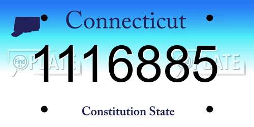1116885 Connecticut License Plate