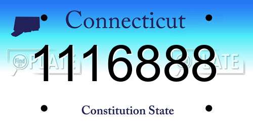 1116888 Connecticut License Plate