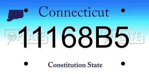 11168B5 Connecticut License Plate