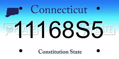 11168S5 Connecticut License Plate