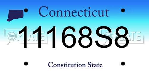 11168S8 Connecticut License Plate