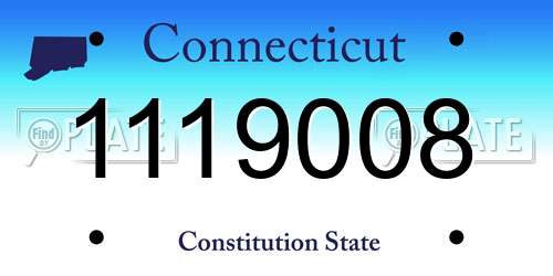 1119008 Connecticut License Plate