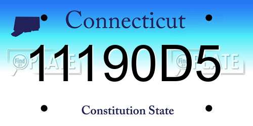 11190D5 Connecticut License Plate