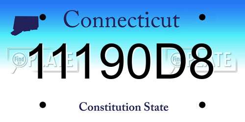 11190D8 Connecticut License Plate