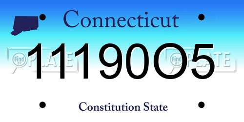 11190O5 Connecticut License Plate