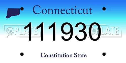 111930 Connecticut License Plate