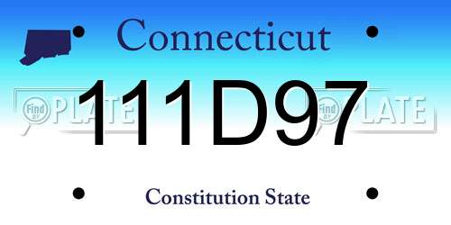 111D97 Connecticut License Plate
