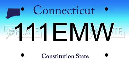 111EMW Connecticut License Plate