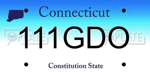 111GDO Connecticut License Plate