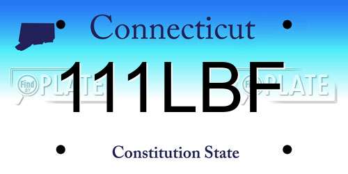 111LBF Connecticut License Plate