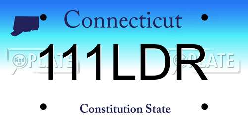 111LDR Connecticut License Plate