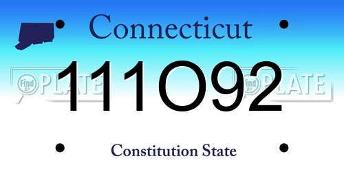 111O92 Connecticut License Plate