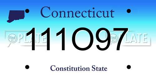 111O97 Connecticut License Plate
