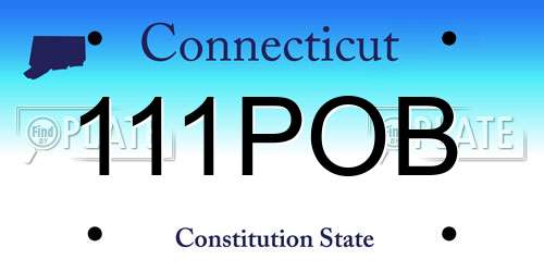 111POB Connecticut License Plate