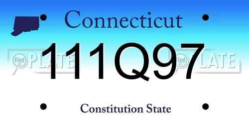 111Q97 Connecticut License Plate