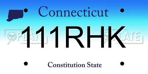 111RHK Connecticut License Plate