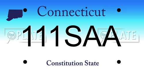 111SAA Connecticut License Plate