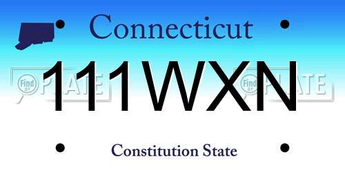 111WXN Connecticut License Plate