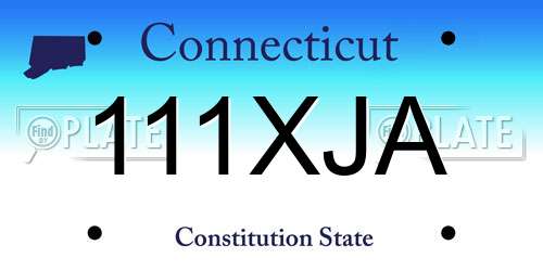 111XJA Connecticut License Plate