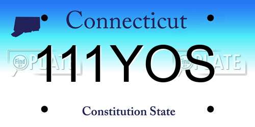 111YOS Connecticut License Plate