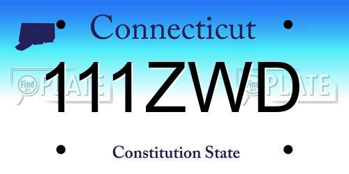 111ZWD Connecticut License Plate