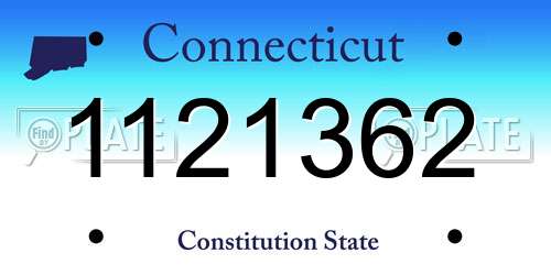 1121362 Connecticut License Plate