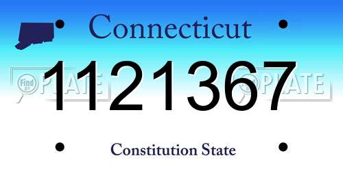 1121367 Connecticut License Plate
