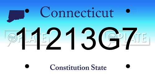 11213G7 Connecticut License Plate