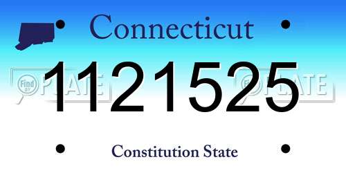 1121525 Connecticut License Plate