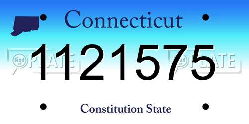 1121575 Connecticut License Plate